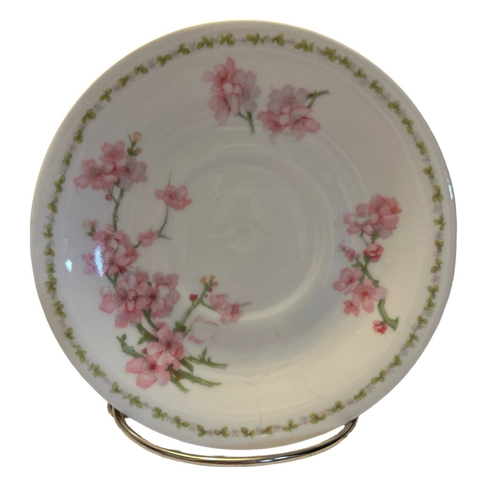 A. Lanternier Limoges Saucer - Elegant Cherry Blossom Design